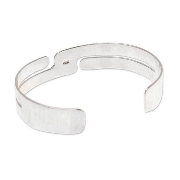 Alternate image for High-Polish Modern Sterling Silver Cuff Bracelet from Mexico Minimalist Paths
