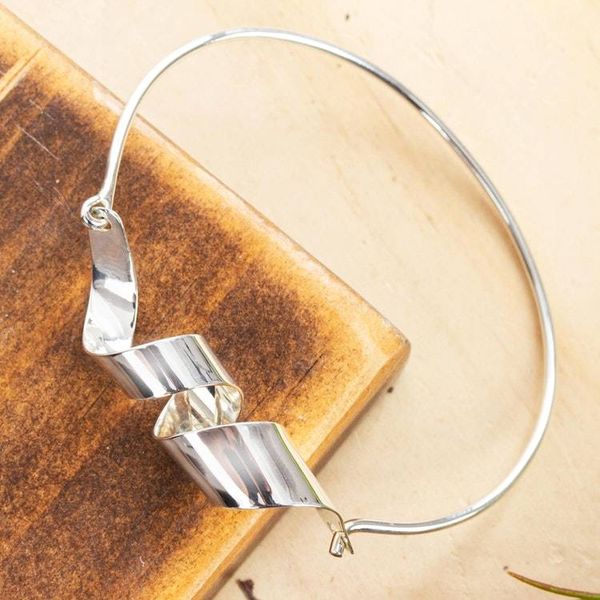 Alternate image for Taxco Sterling Silver Spiral Pendant Bracelet from Mexico Appealing Gleam