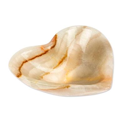 Alternate image for Heart-Shaped Hand-Carved Marble Catchall in Green and Grey Green Heart