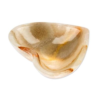 Alternate image for Heart-Shaped Hand-Carved Marble Catchall in Green and Grey Green Heart