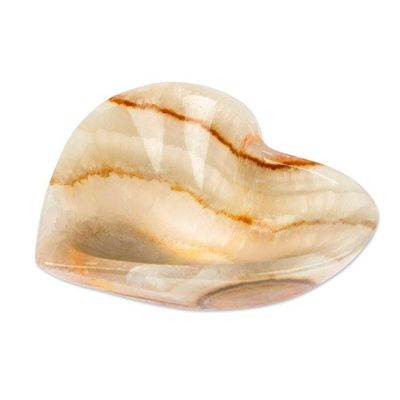 Alternate image for Heart-Shaped Hand-Carved Marble Catchall in Green and Grey Green Heart