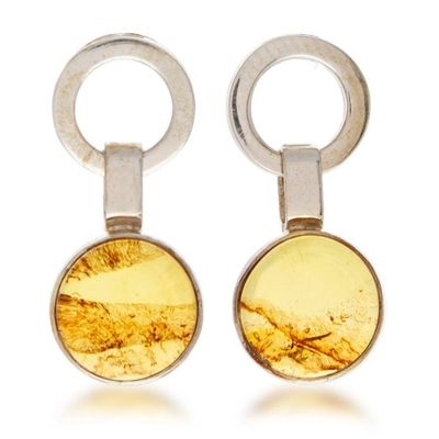 Alternate image for Modern Amber Dangle Earrings from Mexico Contemporary Flair