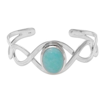 Alternate image for Amazonite and Sterling Silver Cuff Bracelet from Bali DNA