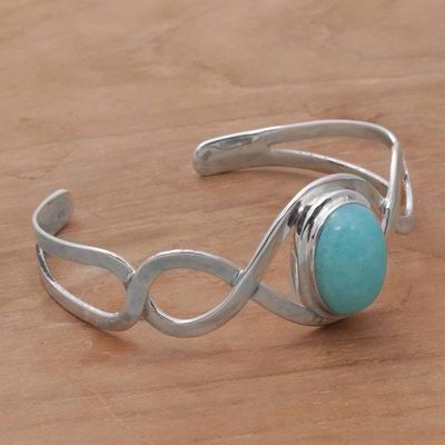 Alternate image for Amazonite and Sterling Silver Cuff Bracelet from Bali DNA