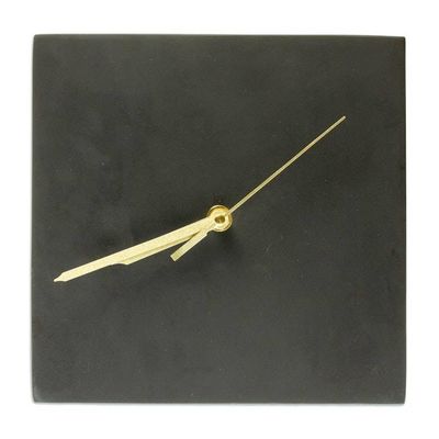 Alternate image for Black Marble Tabletop Analog Clock from Mexico Midnight Hours
