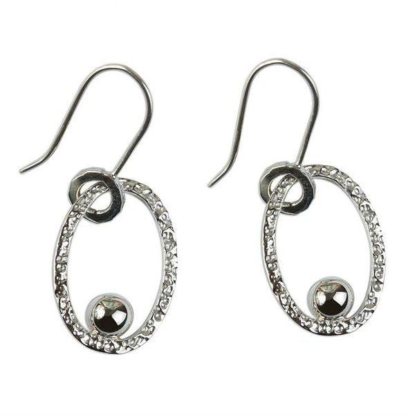 Alternate image for 950 Silver Taxco Mexico Dangle Earrings Bright Spark