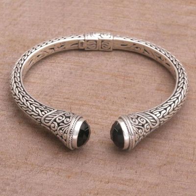 Primary image for Onyx and Sterling Silver Cuff Bracelet from Indonesia Onyx Shrine