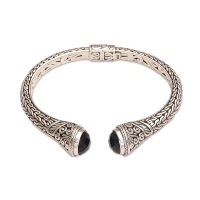 Alternate image for Onyx and Sterling Silver Cuff Bracelet from Indonesia Onyx Shrine