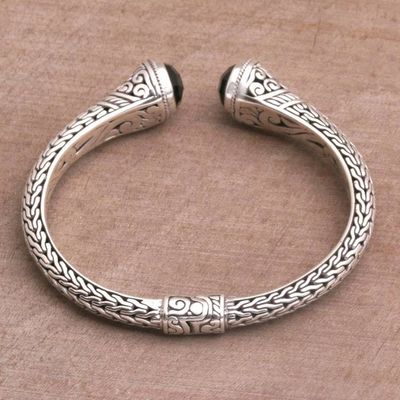 Alternate image for Onyx and Sterling Silver Cuff Bracelet from Indonesia Onyx Shrine