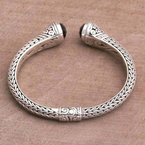 Alternate image for Onyx and Sterling Silver Cuff Bracelet from Indonesia Onyx Shrine