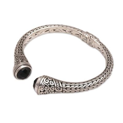 Alternate image for Onyx and Sterling Silver Cuff Bracelet from Indonesia Onyx Shrine