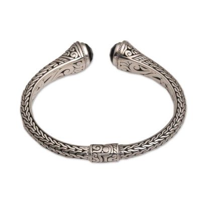 Alternate image for Onyx and Sterling Silver Cuff Bracelet from Indonesia Onyx Shrine