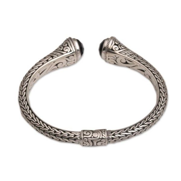 Alternate image for Onyx and Sterling Silver Cuff Bracelet from Indonesia Onyx Shrine