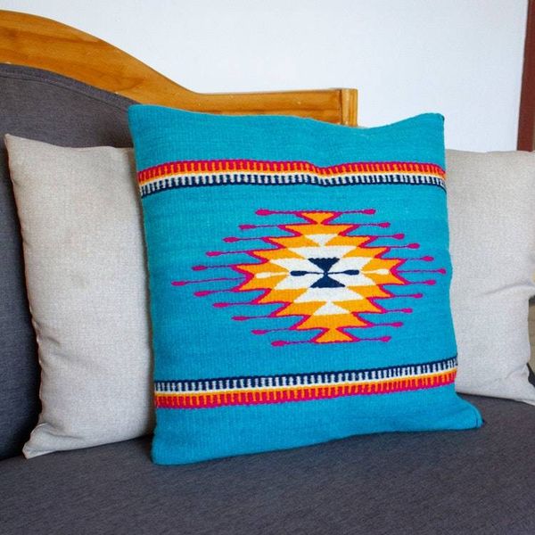 Alternate image for Diamond-Themed Zapotec Hand-Woven Wool Cushion Cover Dazzling Diamond