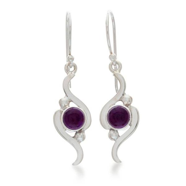Alternate image for Amethyst dangle earrings Flow