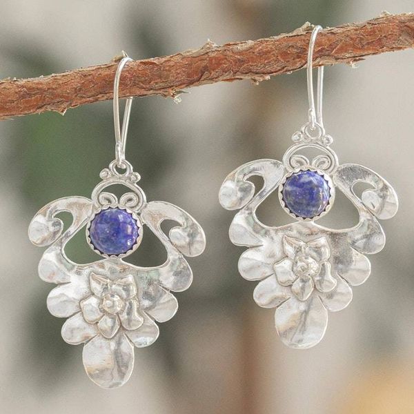Alternate image for Lapis Lazuli Dangle Earrings in Sterling Silver One Wish