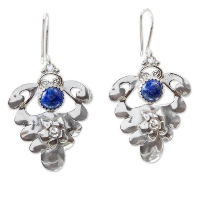 Alternate image for Lapis Lazuli Dangle Earrings in Sterling Silver One Wish