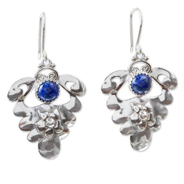 Alternate image for Lapis Lazuli Dangle Earrings in Sterling Silver One Wish
