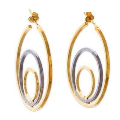 Alternate image for Polished Modern 24k Gold-Plated Half-Hoop Earrings New Sun