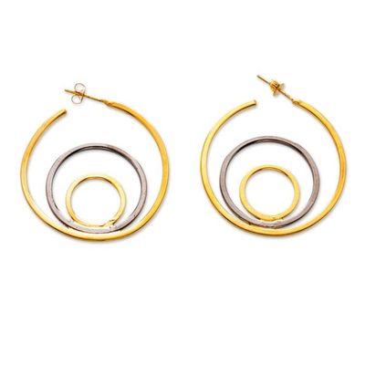 Alternate image for Polished Modern 24k Gold-Plated Half-Hoop Earrings New Sun