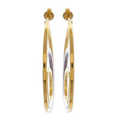 Alternate image for Polished Modern 24k Gold-Plated Half-Hoop Earrings New Sun