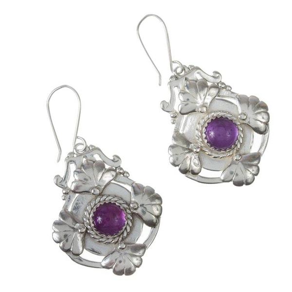 Alternate image for Amethyst and Sterling Silver Earrings from Mexico Piazza
