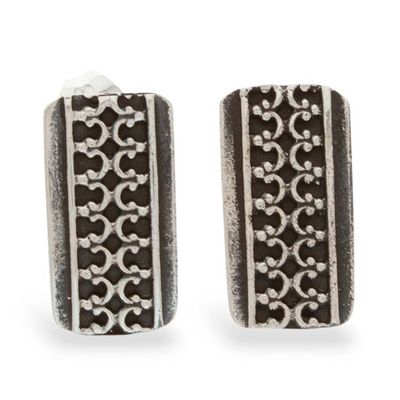 Alternate image for Silver button earrings Imperial