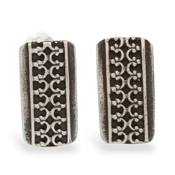 Alternate image for Silver button earrings Imperial