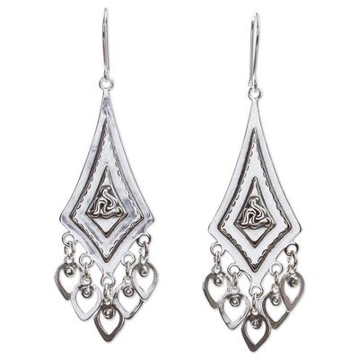 Alternate image for Triskelion Motif Sterling Silver Chandelier Earrings Triskelion