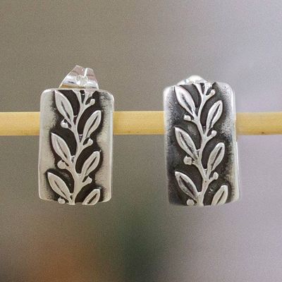 Primary image for Silver button earrings Tribute to Nature