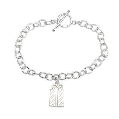 Alternate image for High-Polished Sterling Silver Gift-Shaped Charm Bracelet Special Gifts