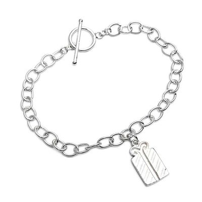 Alternate image for High-Polished Sterling Silver Gift-Shaped Charm Bracelet Special Gifts