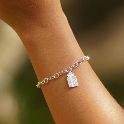 Alternate image for High-Polished Sterling Silver Gift-Shaped Charm Bracelet Special Gifts