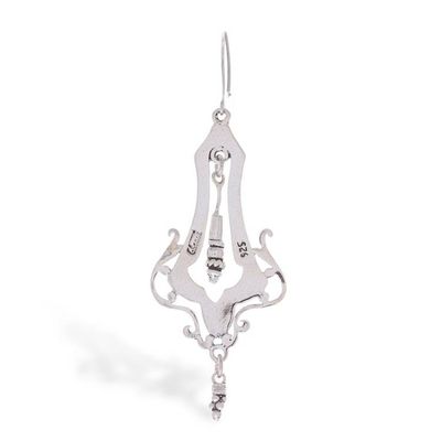 Alternate image for Sterling Silver Openwork Antique Style Dangle Earrings Long Lace
