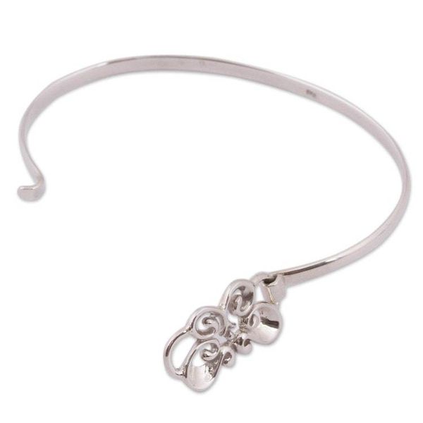 Alternate image for Taxco Sterling Silver Butterfly Bangle Bracelet from Mexico Butterfly Curls