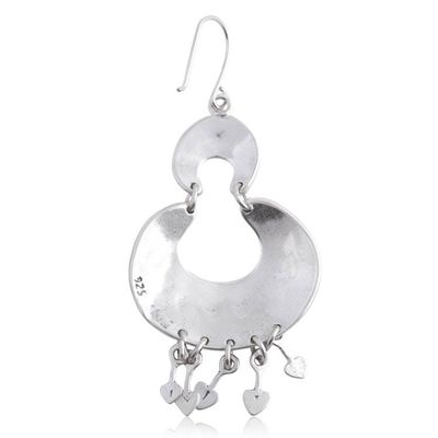 Alternate image for Ornate Handcrafted Sterling Silver Earrings Half Moons