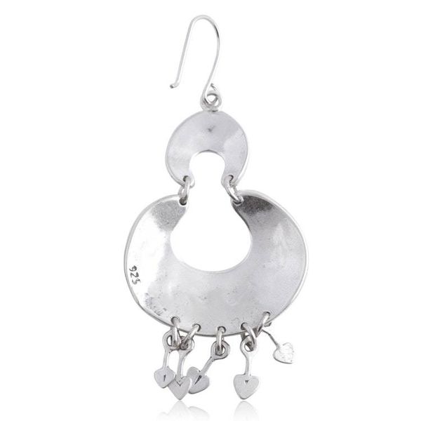 Alternate image for Ornate Handcrafted Sterling Silver Earrings Half Moons