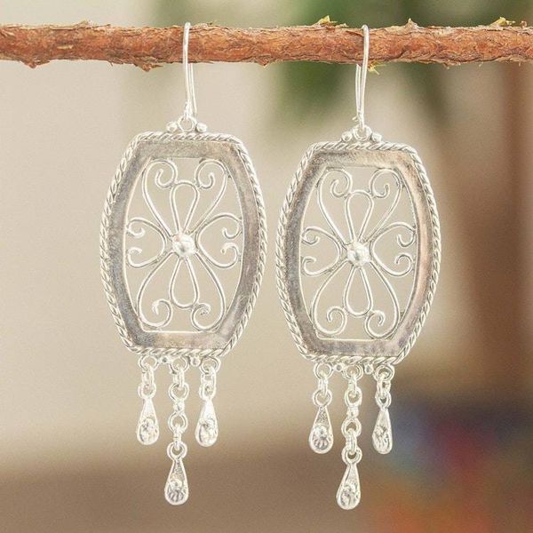 Alternate image for Ornate Sterling Silver Dangle Earrings Edens Gate