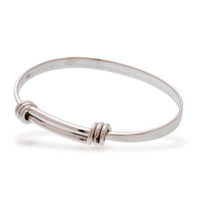 Alternate image for Simple Sterling Silver Bangle Bracelet Crafted in Mexico Gleaming Band