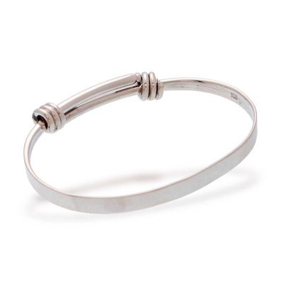 Alternate image for Simple Sterling Silver Bangle Bracelet Crafted in Mexico Gleaming Band