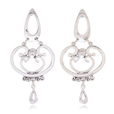 Alternate image for Sterling silver earrings Silver Arabesques