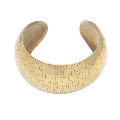 Alternate image for Weave Pattern Brass Cuff Bracelet from Bali Bedeg Gleam