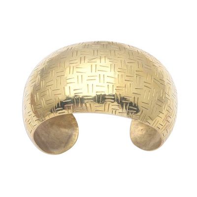 Alternate image for Weave Pattern Brass Cuff Bracelet from Bali Bedeg Gleam