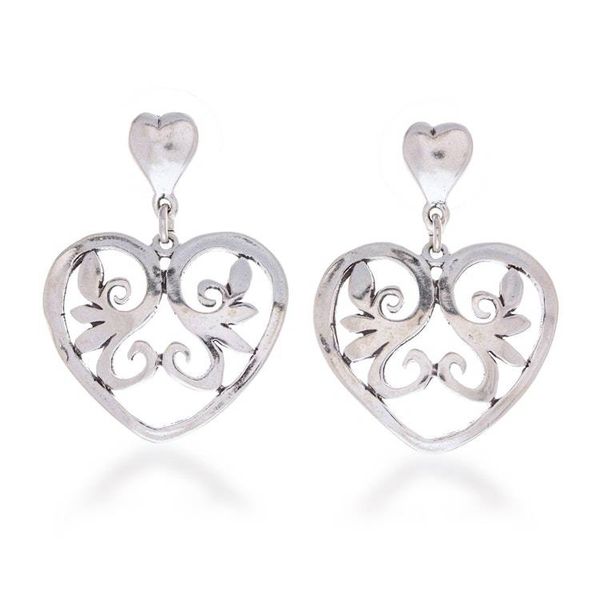 Alternate image for Heart Shaped Sterling Silver Dangle Earrings Eternal Desire