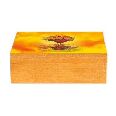 Alternate image for Religious Decoupage Wood Decorative Box from Mexico The Majestic Heart