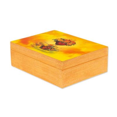 Alternate image for Religious Decoupage Wood Decorative Box from Mexico The Majestic Heart