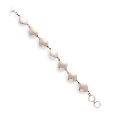 Alternate image for Avant-Garde Polished Diamond-Shaped Silver Link Bracelet Avant-Garde Belle