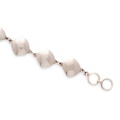 Alternate image for Avant-Garde Polished Diamond-Shaped Silver Link Bracelet Avant-Garde Belle