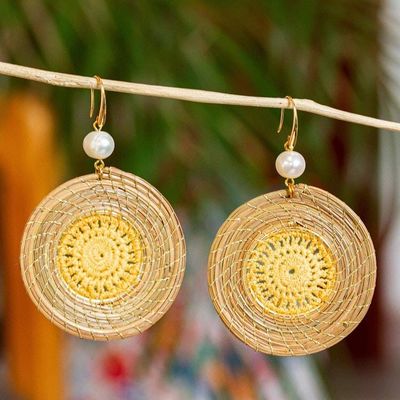 Alternate image for Pine Needle Earrings with Cultured Pearls Into the Forest