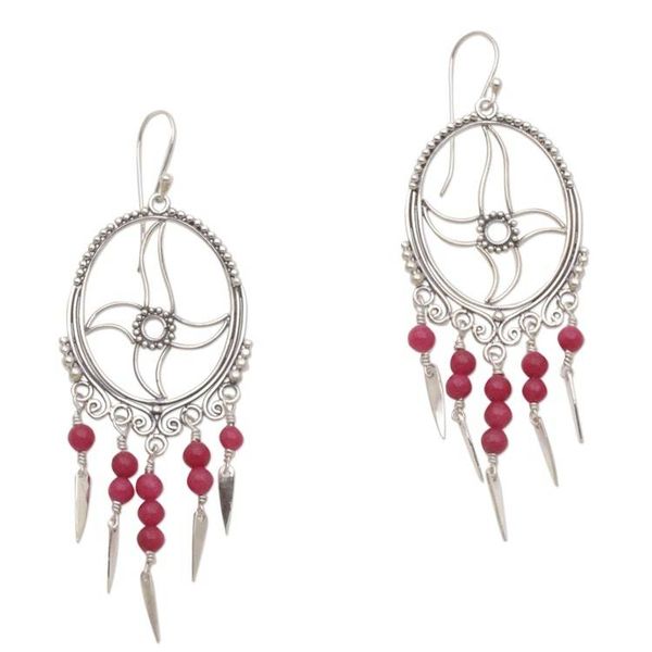 Alternate image for Agate chandelier earrings Joyful Life